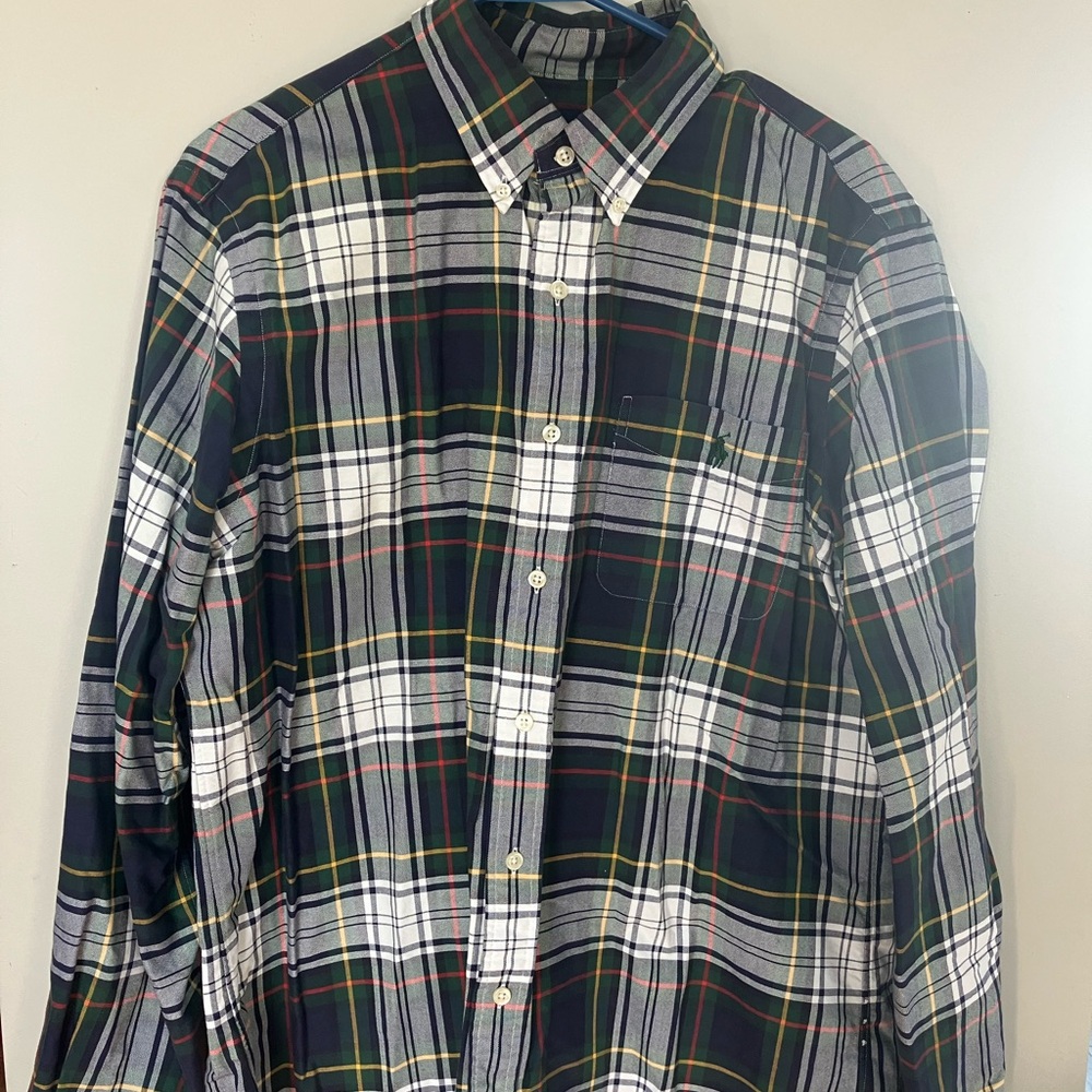 Ralph Lauren Men's Plaid Shirt - Navy, Red, Green